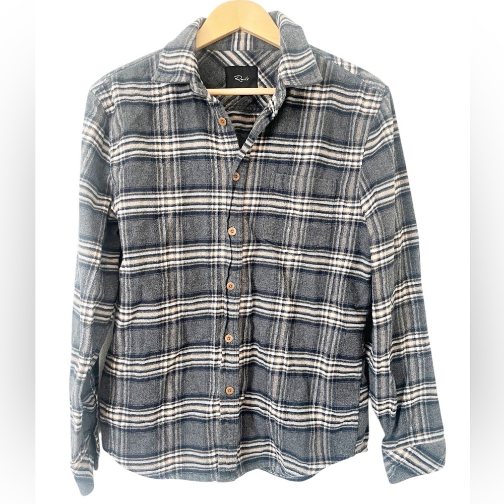Rails Men’s Charcoal Foundation Melange Forrest Button Down Plaid‎ Shirt Medium